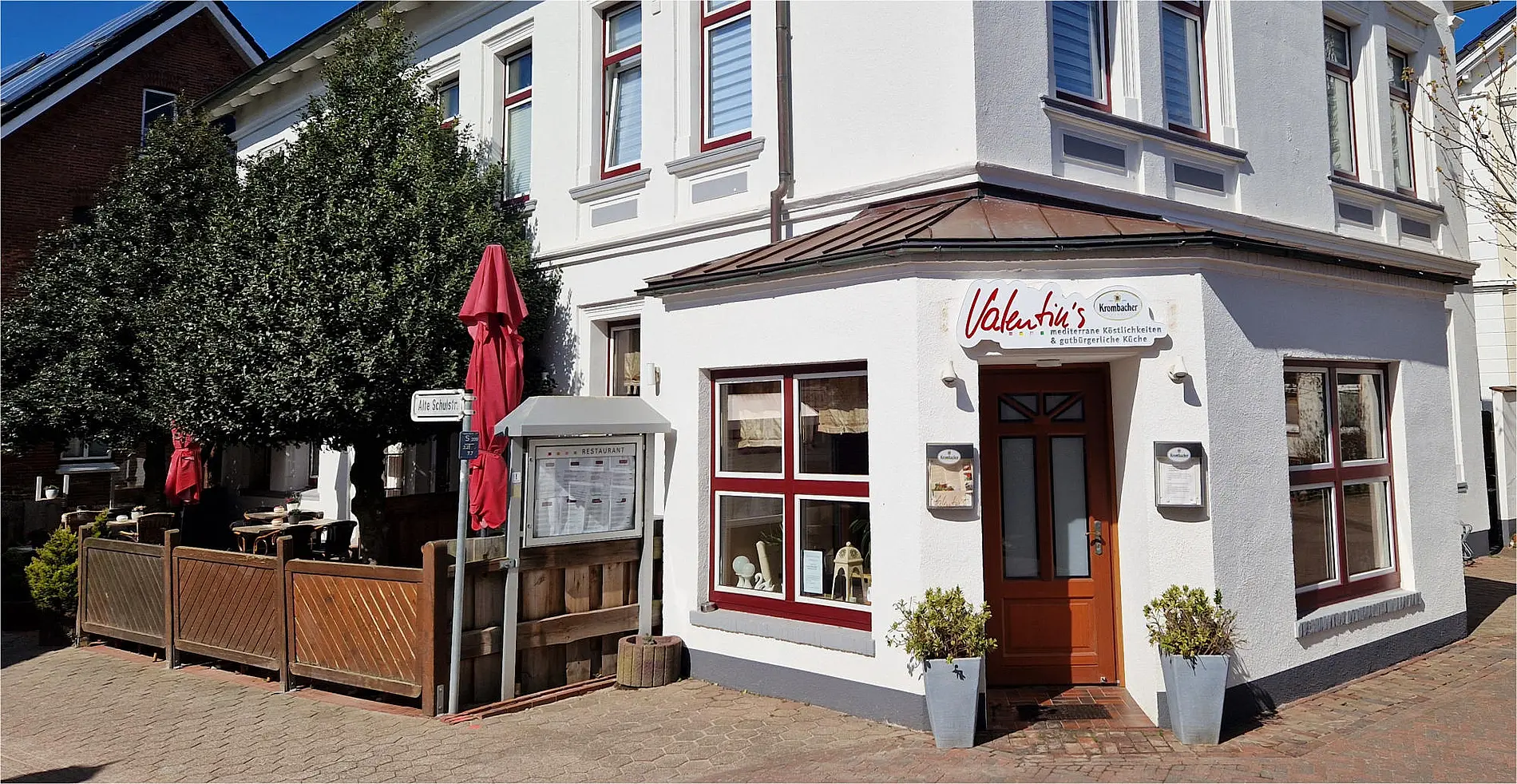 Der Eingang zum Restaurant Valentins auf Borkum